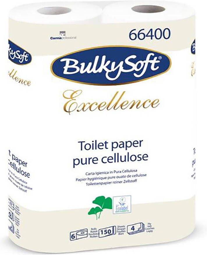 Bulkysoft Excellence toiletpapier 4-laags 150 vel pak van 6 rollen