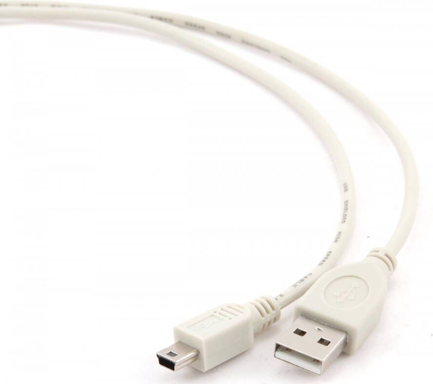 Cablexpert oplaad- en gegevenskabel USB 2.0-stekker naar mini USB 2.0-stekker 1 m wit