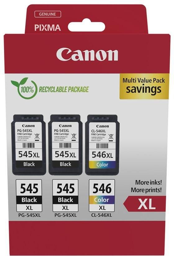 Canon inktcartridge 2 x PG-545XL + 1 x CL-546XL 300 400 pagina&apos;s OEM 8286B013 4 kleuren
