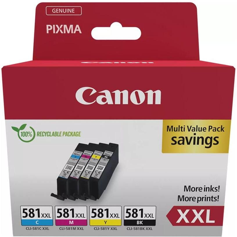 Canon inktcartridge CLI-581 XXL 282 858 foto&apos;s OEM 1998C007 4 kleuren