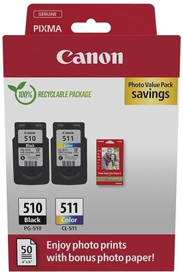 Canon inktcartridge PG-510 en CL-511 220 pagina&apos;s OEM 2970B017 4 kleuren