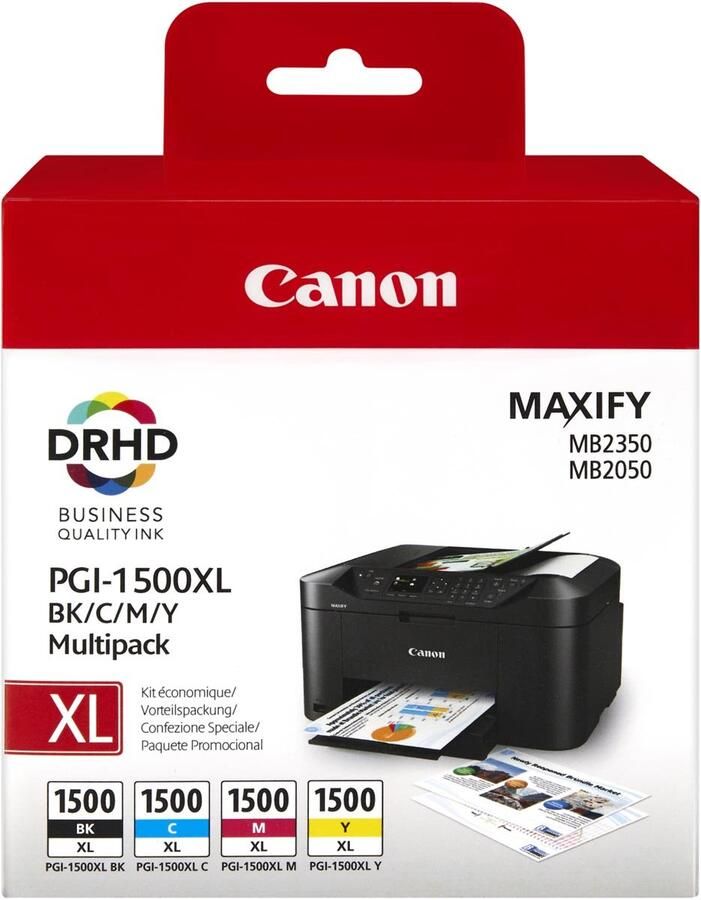 Canon inktcartridge PGI-1500XL 1.020 1.200 pagina&apos;s OEM 9182B010 4 kleuren