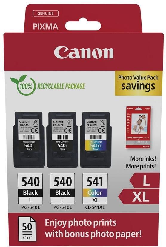 Canon photo value pack 2 x PG-540L + 1 x CL-541XL 300 400 pagina&apos;s OEM 5224B015 4 kleuren