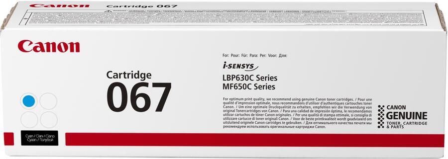 Canon toner 067 1.250 pagina&apos;s OEM 5101C002 cyaan