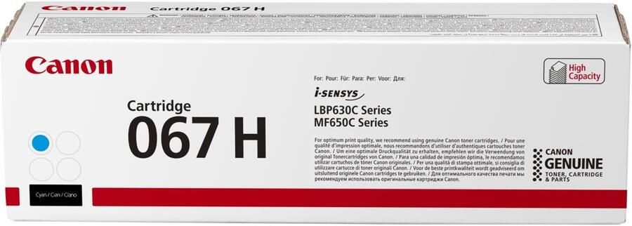 Canon toner 067H 2.350 pagina&apos;s OEM 5105C002 cyaan