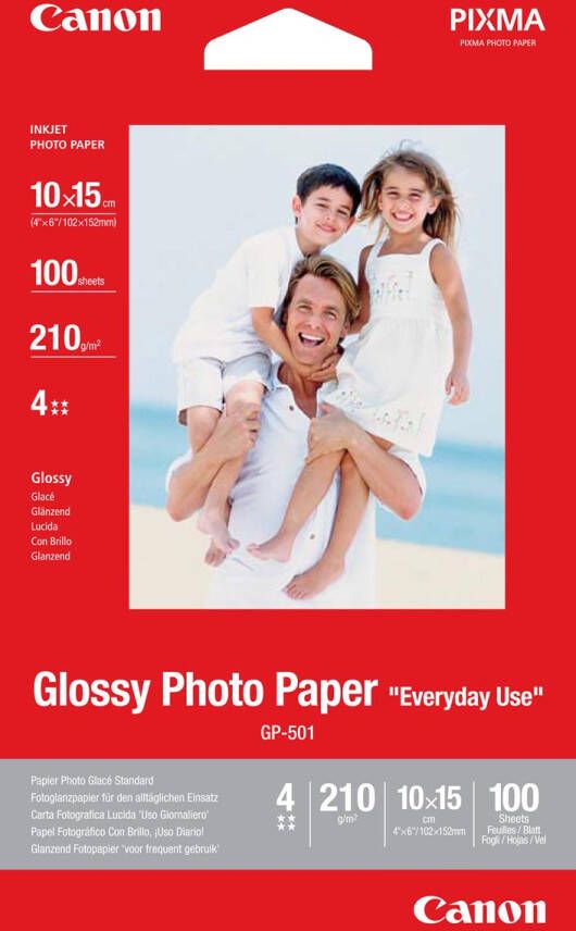 Canon fotopapier GP-501 Glossy ft 10 x 15 cm 210 g pak van 100 vel
