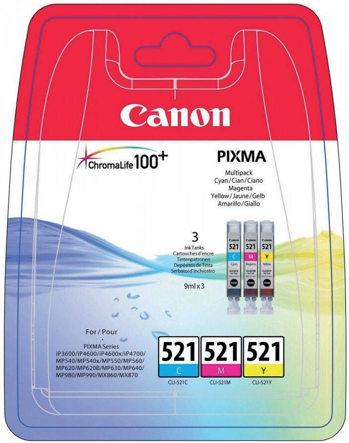 Canon inktcartridge CLI-521 446 pagina&apos;s OEM 2934B010 3 kleuren