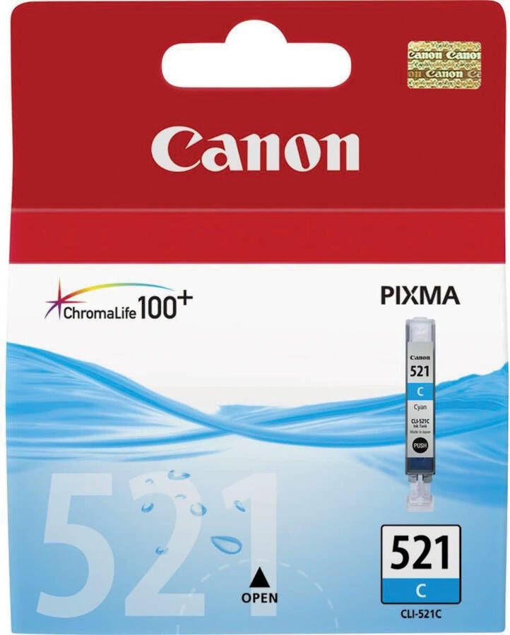 Canon inktcartridge CLI-521C 448 pagina&apos;s OEM 2934B001 cyaan