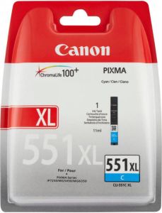 Canon inktcartridge CLI-551C-XL 695 pagina&apos;s OEM 6444B001 cyaan