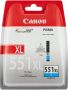 Canon inktcartridge CLI-551C-XL 695 pagina&apos;s OEM 6444B001 cyaan - Thumbnail 2