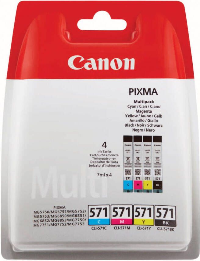 Canon inktcartridge CLI-571 345 pagina&apos;s OEM 0386C004 4 kleuren