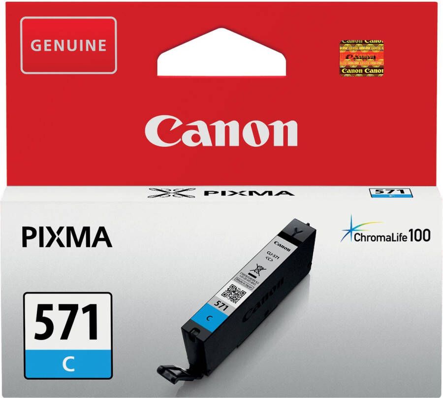 Canon inktcartridge CLI-571C 173 foto&apos;s OEM 0386C00 cyaan