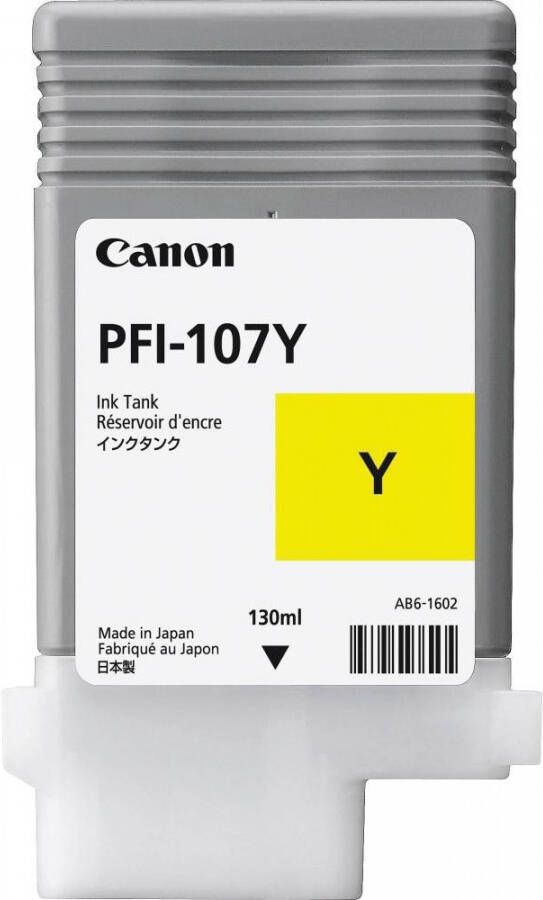 Canon inktcartridge PFI 107 130 ml OEM 6708B001 geel