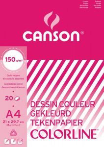Canson gekleurd tekenpapier Colorline ft 21 x 29 7 cm (A4)