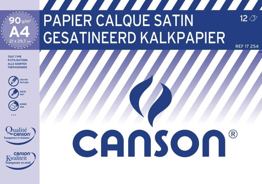 Canson kalkpapier ft 21 x 29 7 cm (A4) etui van 12 blad
