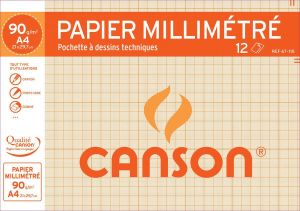 Canson millimeterpapier pak van 12 vel