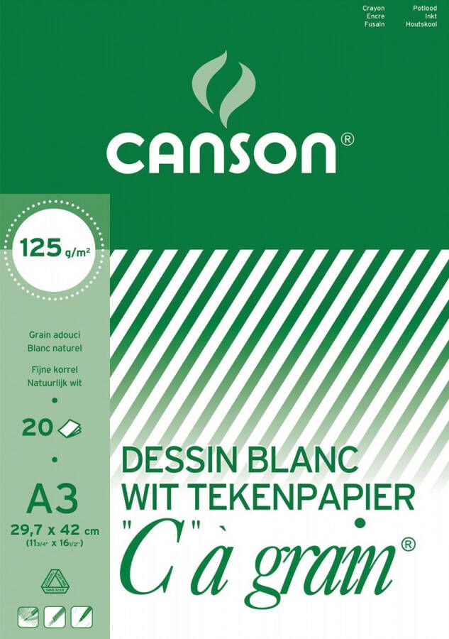 Canson tekenblok C à grain 125 g m² ft 29 7 x 42 cm (A3)