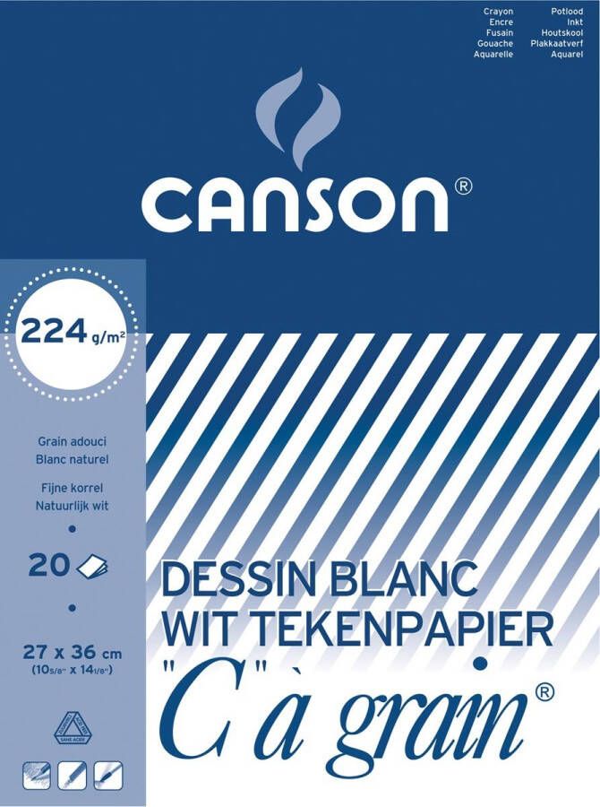 Canson Tekenblok \"c\" Ã  grainÂ® 224 g mÂ² ft 27 x 36 cm