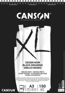 Canson tekenblok XL 150g mÂ² ft A3 40 vel zwart