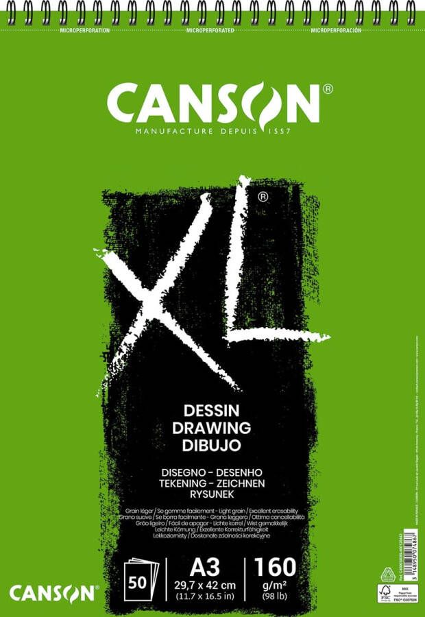 Canson Tekenblok XL Dessin A3 160gram 50vel spiraal