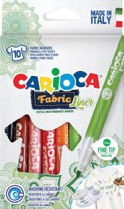 Carioca Carcioca textielstift Fabricliner doos van 10 stuks in geassorteerde kleuren