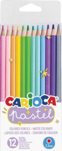 Carioca kleurpotloden Pastel 12 stuks in een kartonnen etui