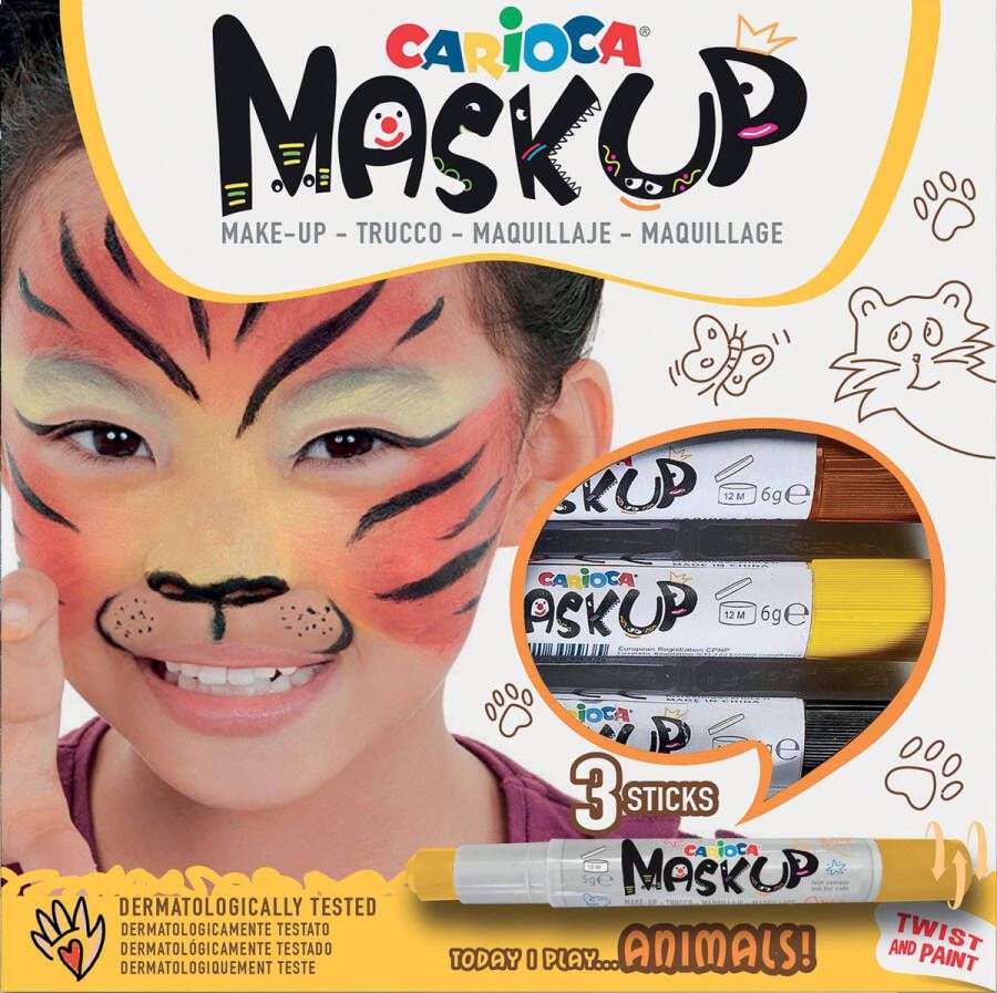 Carioca maquillagestiften Mask Up Animals doos met 3 stiften