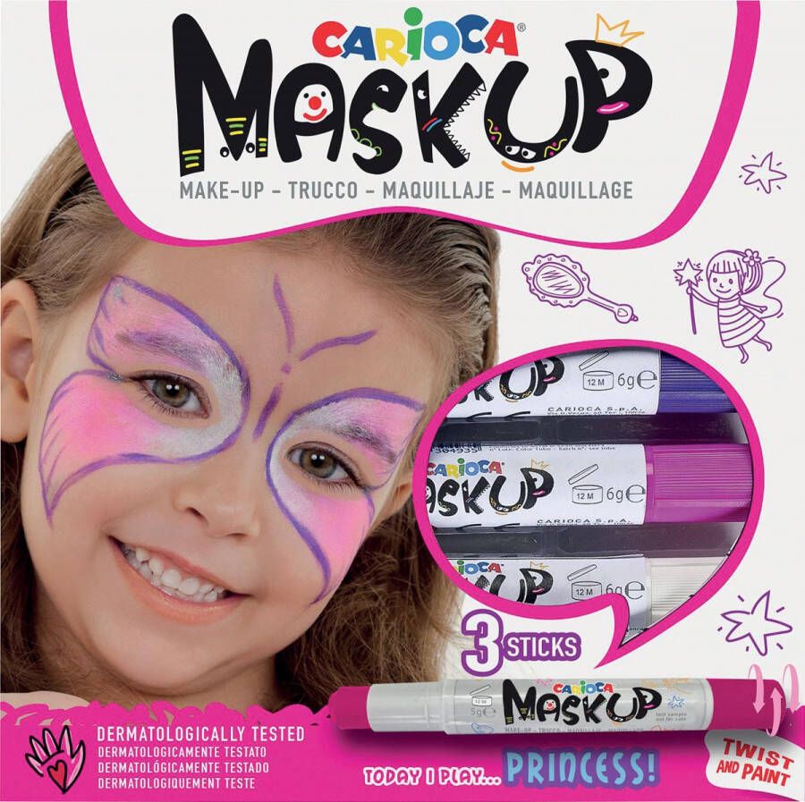 Carioca maquillagestiften Mask Up Princess doos met 3 stiften