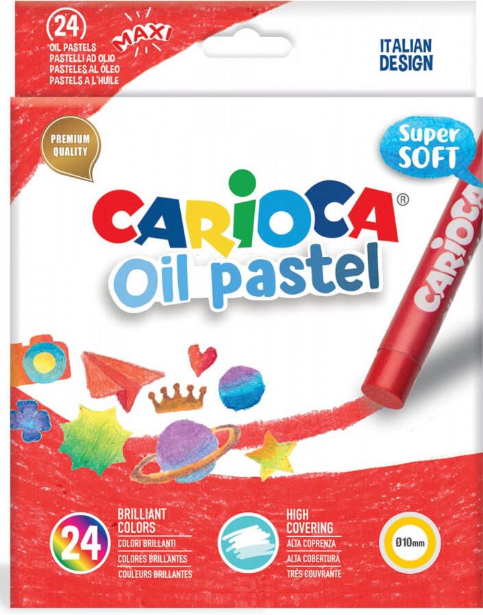 Carioca oliepastels doos van 24 stuks in geassorteerde kleuren