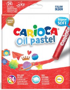 Carioca oliepastels doos van 24 stuks in geassorteerde kleuren