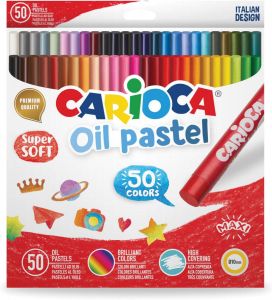 Carioca oliepastels doos van 50 stuks in geassorteerde kleuren