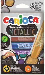 Carioca plakkaatverfstick Temperello Metallic kartonnen etui van 6 stuks