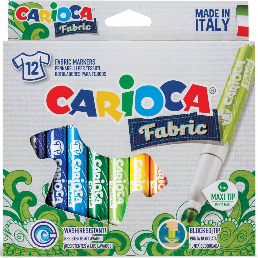 Carioca textielstift Fabric kartonnen etui met 12 stiften