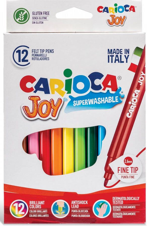 Carioca viltstift Superwashable Joy 12 stiften in een kartonnen etui