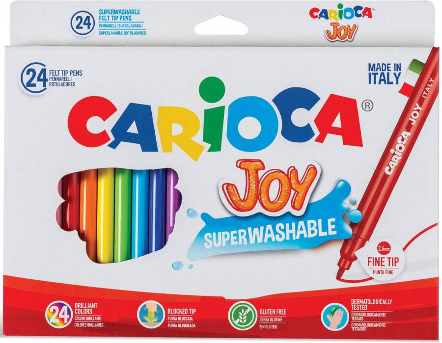 Carioca viltstift Superwashable Joy 24 stiften in een kartonnen etui