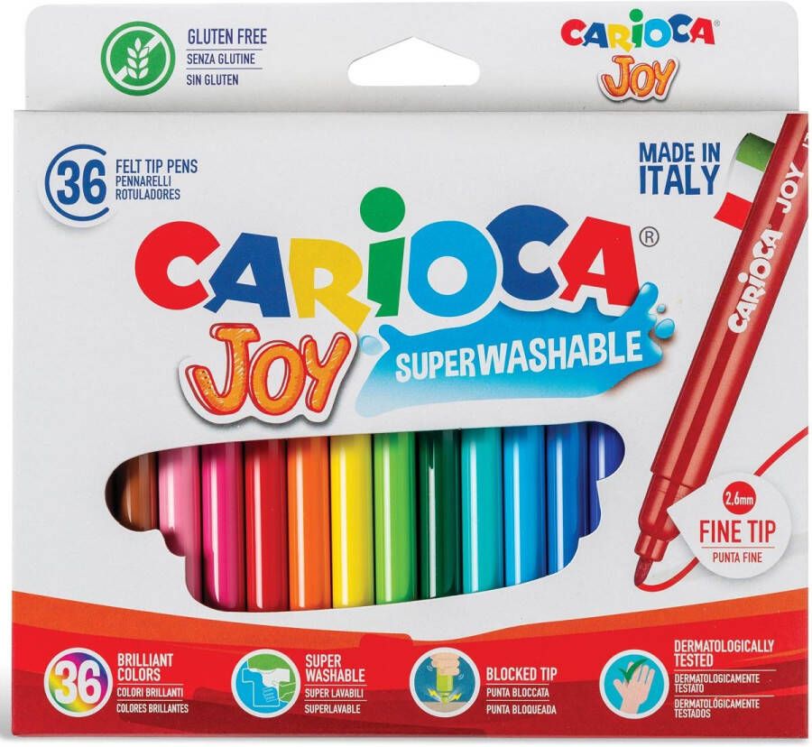 Carioca viltstift Superwashable Joy 36 stiften in een kartonnen etui
