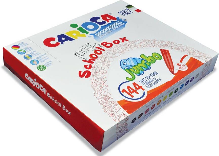 Carioca viltstiften Jumbo doos met 144 stiften (classpack)