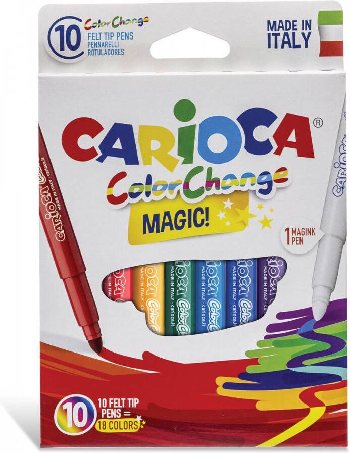 Carioca viltstiften Magic 10 stiften in een kartonnen etui
