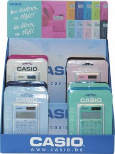 Casio zakrekenmachine SL 310UC display van 30 stuks in geassorteerde kleuren(27 + 3 gratis )
