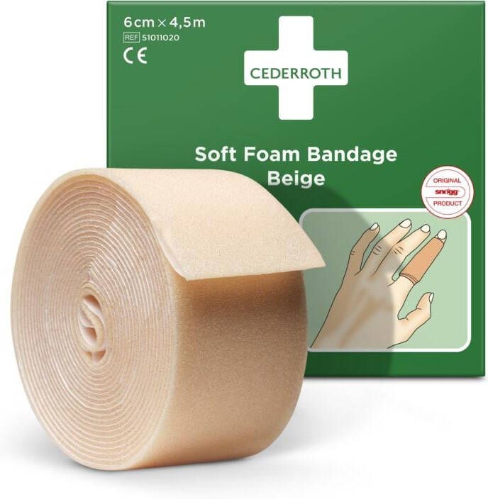Cederroth zelfklevend schuimverband beige 6 cm x 4 5 m