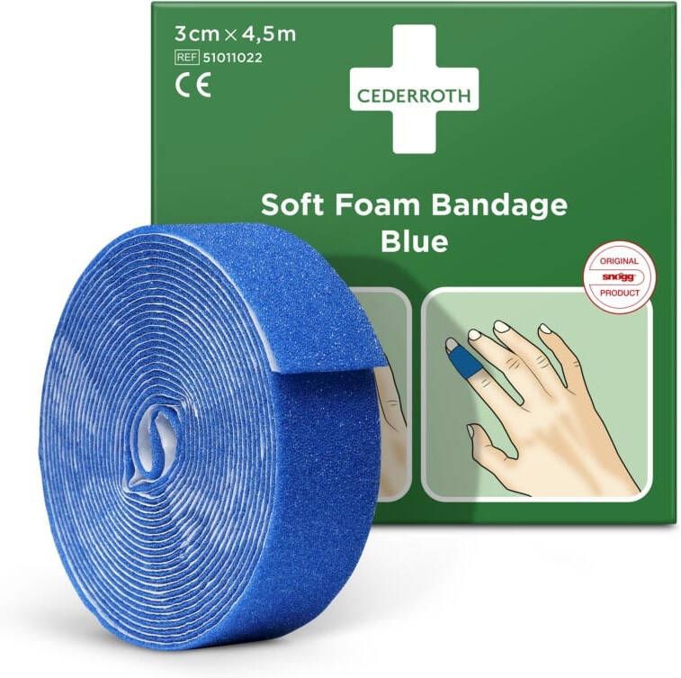 Cederroth zelfklevend schuimverband blauw 6 cm x 4 5 m
