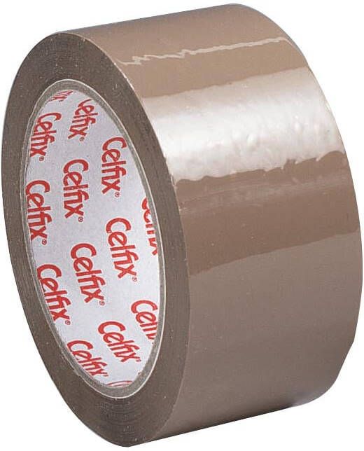 Celfix verpakkingsplakband ft 50 mm x 66 m PP bruin