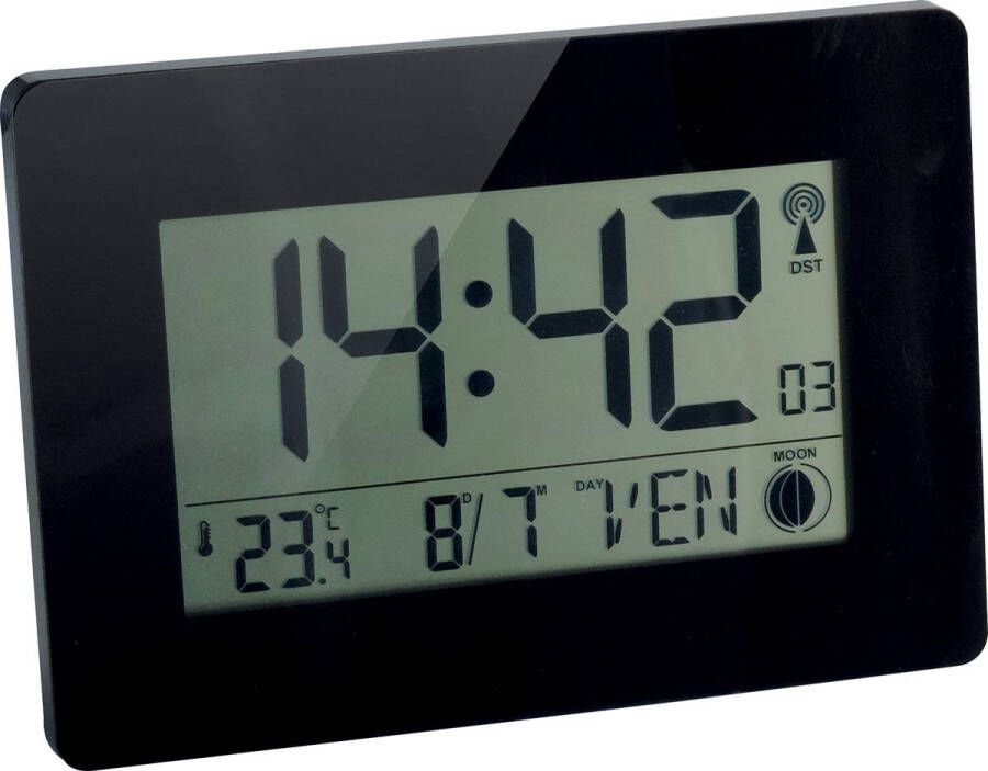 CEP Orium by digitale radiogestuurde klok met LCD scherm multifunctioneel ft 22 9 x 2 7 x 16 2 cm