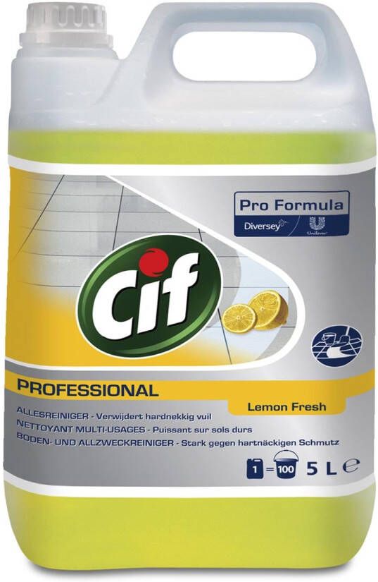 Cif allesreiniger citroenfris fles van 5 liter