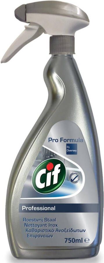 Cif roestvrij staal en glas reiniger flacon van 750 ml