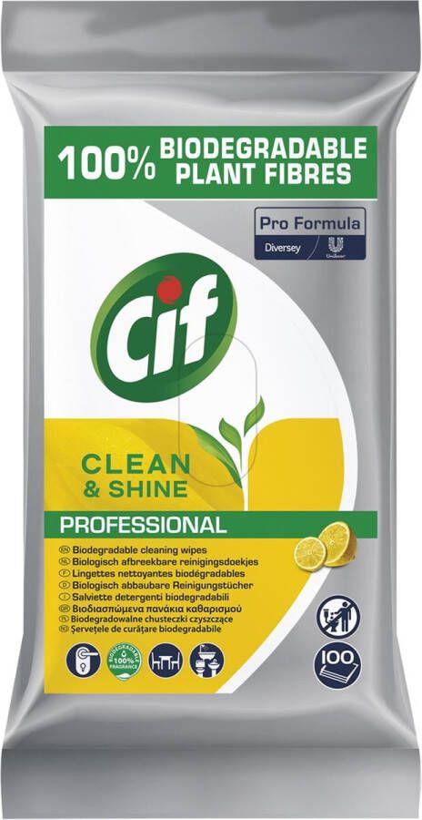 Cif vochtige schoonmaakdoekjes Clean & Shine pak van 100 stuks