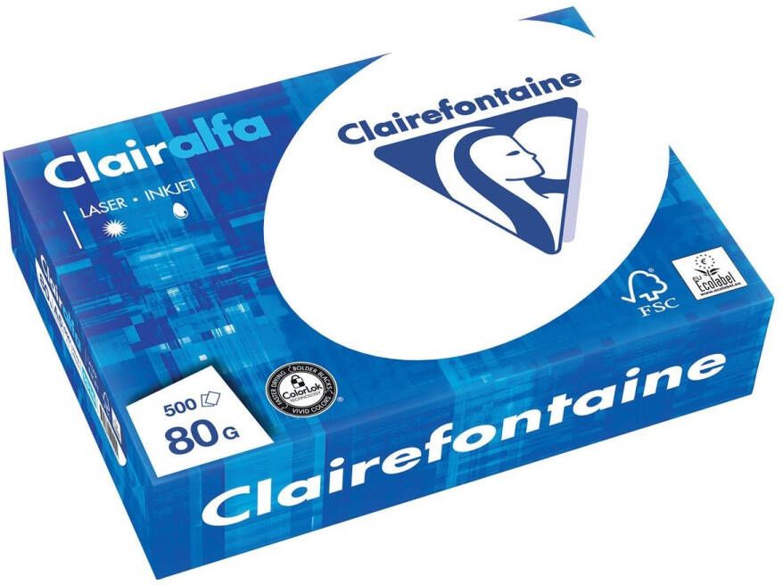 Clairefontaine Clairalfa printpapier ft A5 80 g pak van 500 vel