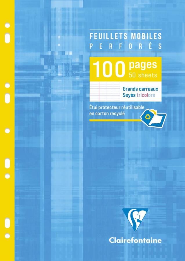 Clairefontaine ringbandinterieur Metric ft A4 9-gaatsperforatie los 100 bladzijden seyès