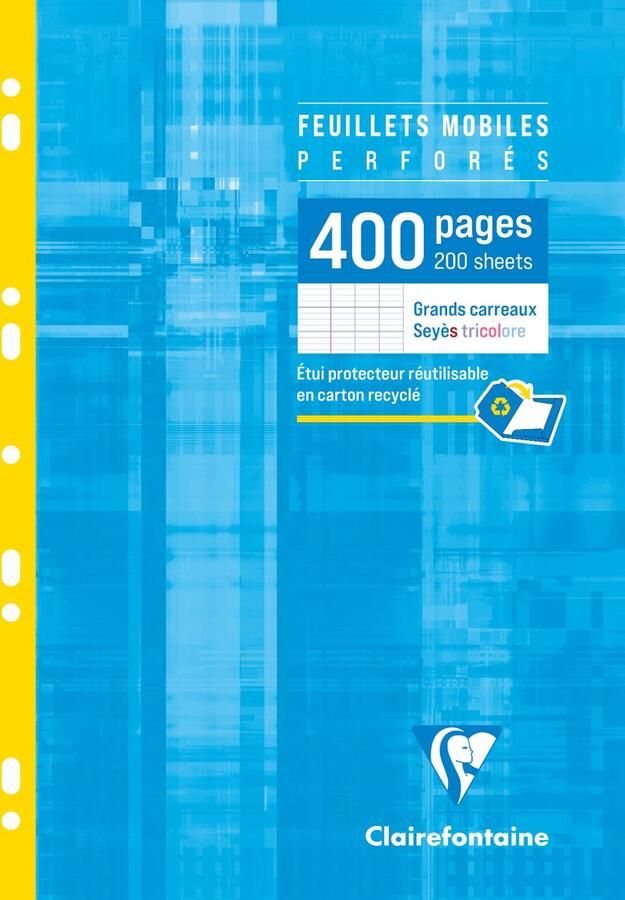 Clairefontaine ringbandinterieur Metric ft A4 9-gaatsperforatie los 400 bladzijden seyès