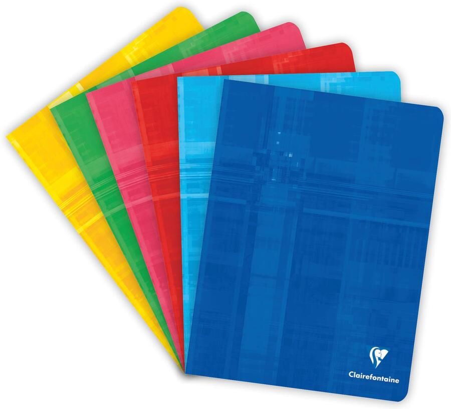 Clairefontaine schrift Metric ft 17 x 22 cm 96 bladzijden seyès geassorteerde kleuren